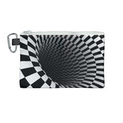 3d Optical Illusion, Dark Hole, Funny Effect Canvas Cosmetic Bag (medium)