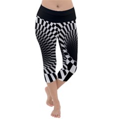 3d Optical Illusion, Dark Hole, Funny Effect Lightweight Velour Capri Yoga Leggings by Casemiro