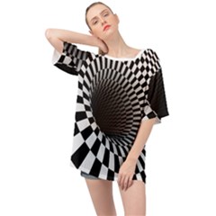 3d Optical Illusion, Dark Hole, Funny Effect Oversized Chiffon Top by Casemiro