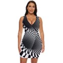 3d optical illusion, dark hole, funny effect Draped Bodycon Dress View1