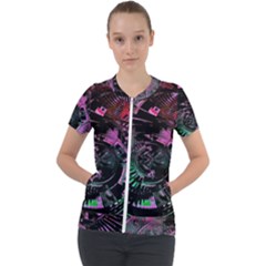 Doppler Ultrasound Short Sleeve Zip Up Jacket by MRNStudios