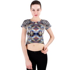 Diamonds And Flowers Crew Neck Crop Top by MRNStudios