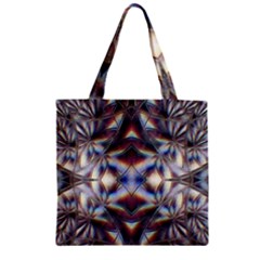 Diamonds And Flowers Zipper Grocery Tote Bag by MRNStudios