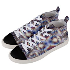 Diamonds And Flowers Men s Mid-top Canvas Sneakers by MRNStudios