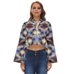 Diamonds And Flowers Boho Long Bell Sleeve Top by MRNStudios