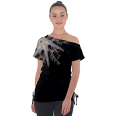 Angel Activation Off Shoulder Tie-up Tee