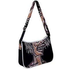 Sketchy Style Drawing Zombie Woman Zip Up Shoulder Bag by dflcprintsclothing