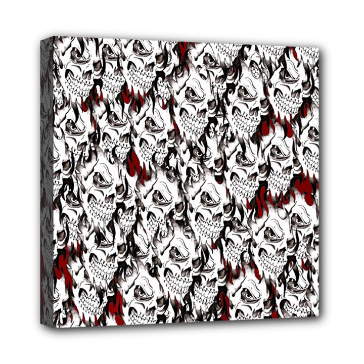 Demonic Skulls pattern, spooky horror, Halloween theme Mini Canvas 8  x 8  (Stretched)