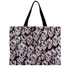 Demonic Skulls Pattern, Spooky Horror, Halloween Theme Zipper Mini Tote Bag by Casemiro