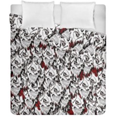 Demonic Skulls Pattern, Spooky Horror, Halloween Theme Duvet Cover Double Side (california King Size) by Casemiro