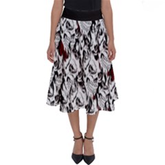 Demonic Skulls Pattern, Spooky Horror, Halloween Theme Perfect Length Midi Skirt by Casemiro