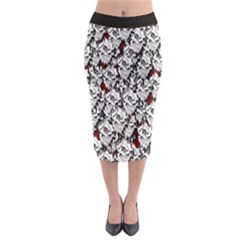 Demonic Skulls Pattern, Spooky Horror, Halloween Theme Midi Pencil Skirt by Casemiro