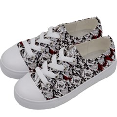 Demonic Skulls Pattern, Spooky Horror, Halloween Theme Kids  Low Top Canvas Sneakers by Casemiro