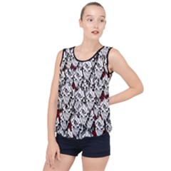 Demonic Skulls Pattern, Spooky Horror, Halloween Theme Bubble Hem Chiffon Tank Top by Casemiro