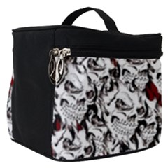 Demonic Skulls Pattern, Spooky Horror, Halloween Theme Make Up Travel Bag (small) by Casemiro