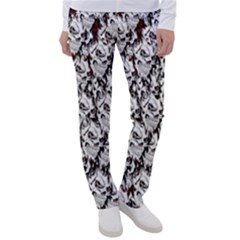 Demonic Skulls Pattern, Spooky Horror, Halloween Theme Women s Casual Pants by Casemiro