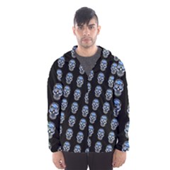 Skulls, Demonic Skull Pattern, Frida Kahlo Stylised Men s Hooded Windbreaker