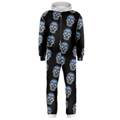 Skulls, Demonic Skull Pattern, Frida Kahlo Stylised Hooded Jumpsuit (men)