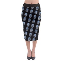 Skulls, Demonic Skull Pattern, Frida Kahlo Stylised Midi Pencil Skirt by Casemiro