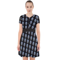 Skulls, Demonic Skull Pattern, Frida Kahlo Stylised Adorable In Chiffon Dress by Casemiro