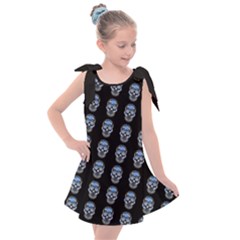 Skulls, Demonic Skull Pattern, Frida Kahlo Stylised Kids  Tie Up Tunic Dress by Casemiro