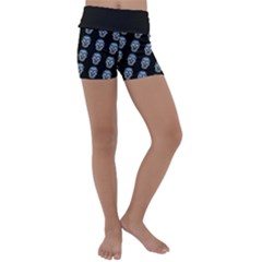 Skulls, Demonic Skull Pattern, Frida Kahlo Stylised Kids  Lightweight Velour Yoga Shorts by Casemiro