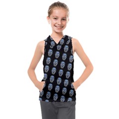 Skulls, Demonic Skull Pattern, Frida Kahlo Stylised Kids  Sleeveless Hoodie by Casemiro