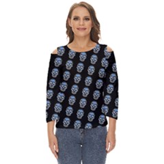 Skulls, Demonic Skull Pattern, Frida Kahlo Stylised Cut Out Wide Sleeve Top