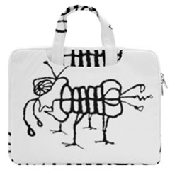 Fantasy Weird Insect Drawing Macbook Pro Double Pocket Laptop Bag by dflcprintsclothing