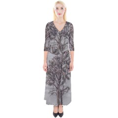 Big Tree Photo Illustration Quarter Sleeve Wrap Maxi Dress by dflcprintsclothing