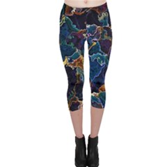 Oil Slick Capri Leggings  by MRNStudios