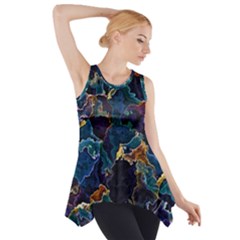 Oil Slick Side Drop Tank Tunic by MRNStudios