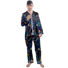 Oil Slick Men s Long Sleeve Satin Pajamas Set by MRNStudios