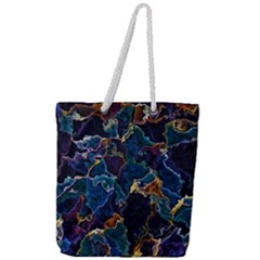 Oil Slick Full Print Rope Handle Tote (large)