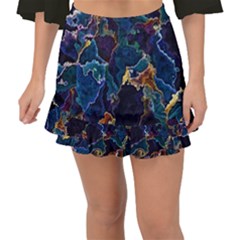 Oil Slick Fishtail Mini Chiffon Skirt by MRNStudios