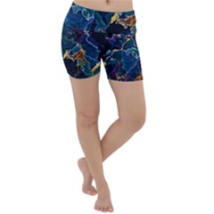 Oil Slick Lightweight Velour Yoga Shorts by MRNStudios