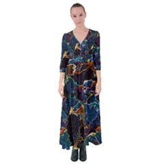 Oil Slick Button Up Maxi Dress by MRNStudios