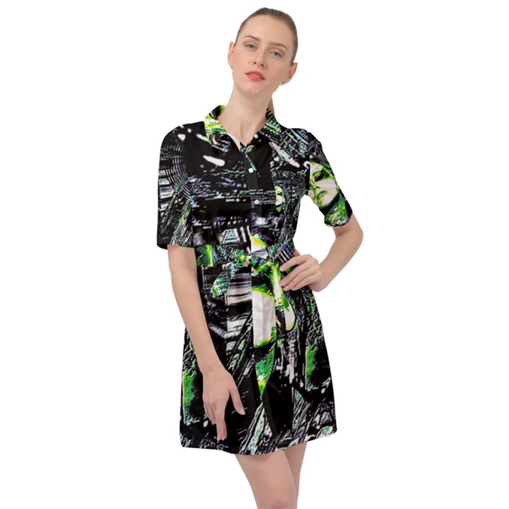 Dubstep Alien Belted Shirt Dress