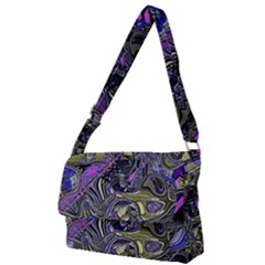 Deconstructed Green Full Print Messenger Bag (l) by MRNStudios