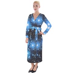 Pleiades (m45) Velvet Maxi Wrap Dress