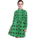 Butterflies In Fresh Green Environment Long Sleeve Chiffon Shirt Dress View1