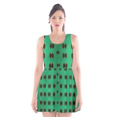 Butterflies In Fresh Green Environment Scoop Neck Skater Dress by pepitasart