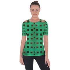 Butterflies In Fresh Green Environment Shoulder Cut Out Short Sleeve Top by pepitasart