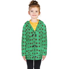 Butterflies In Fresh Green Environment Kids  Double Breasted Button Coat by pepitasart