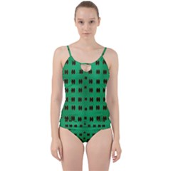 Butterflies In Fresh Green Environment Cut Out Top Tankini Set by pepitasart