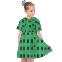 Butterflies In Fresh Green Environment Kids  Sailor Dress by pepitasart