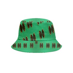 Butterflies In Fresh Green Environment Inside Out Bucket Hat (kids) by pepitasart