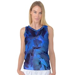 Peony In Blue Women s Basketball Tank Top