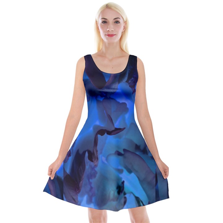 Peony in Blue Reversible Velvet Sleeveless Dress