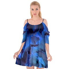 Peony In Blue Cutout Spaghetti Strap Chiffon Dress